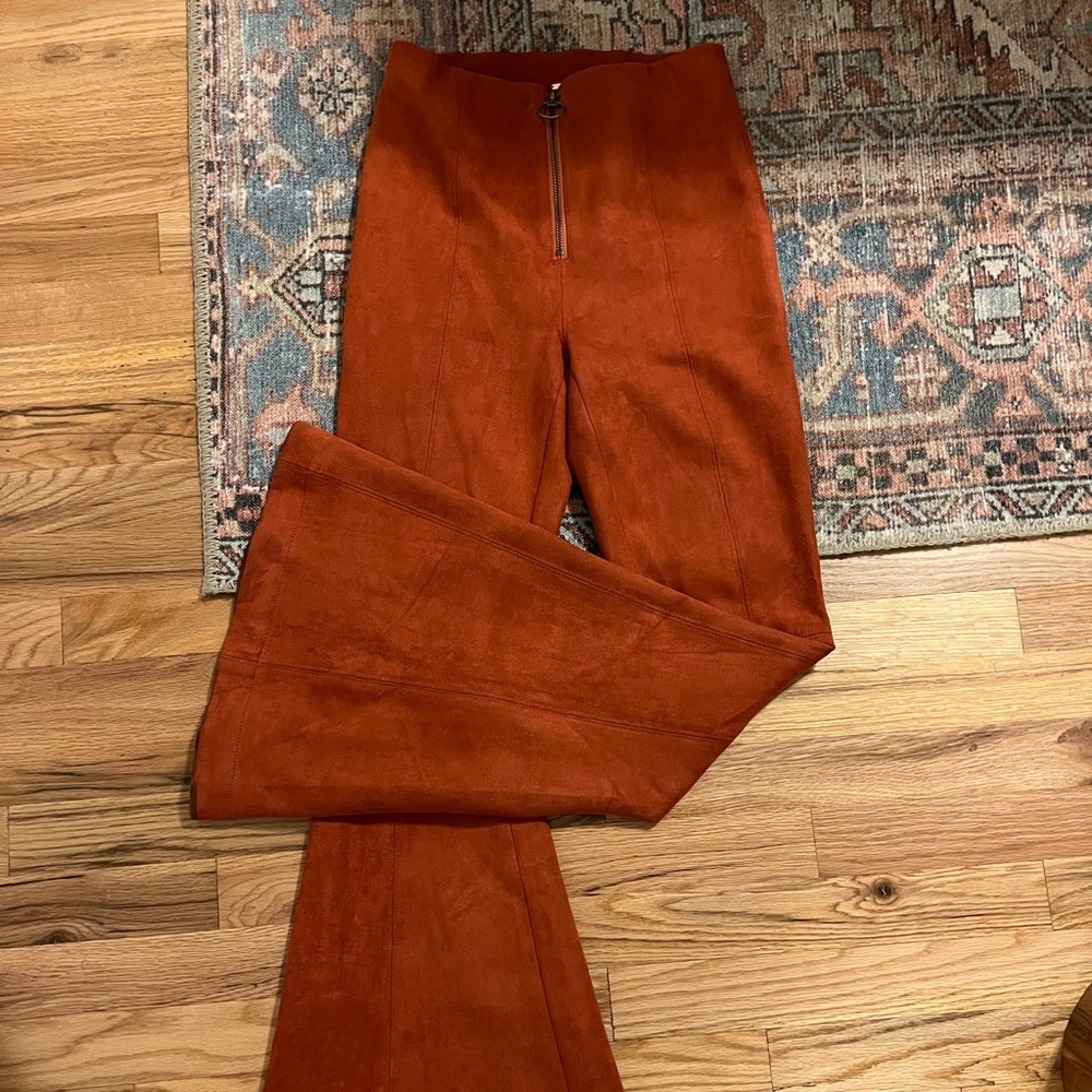 Suede Flare Pants